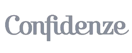 Il logo grigio della rivista Confidenze
